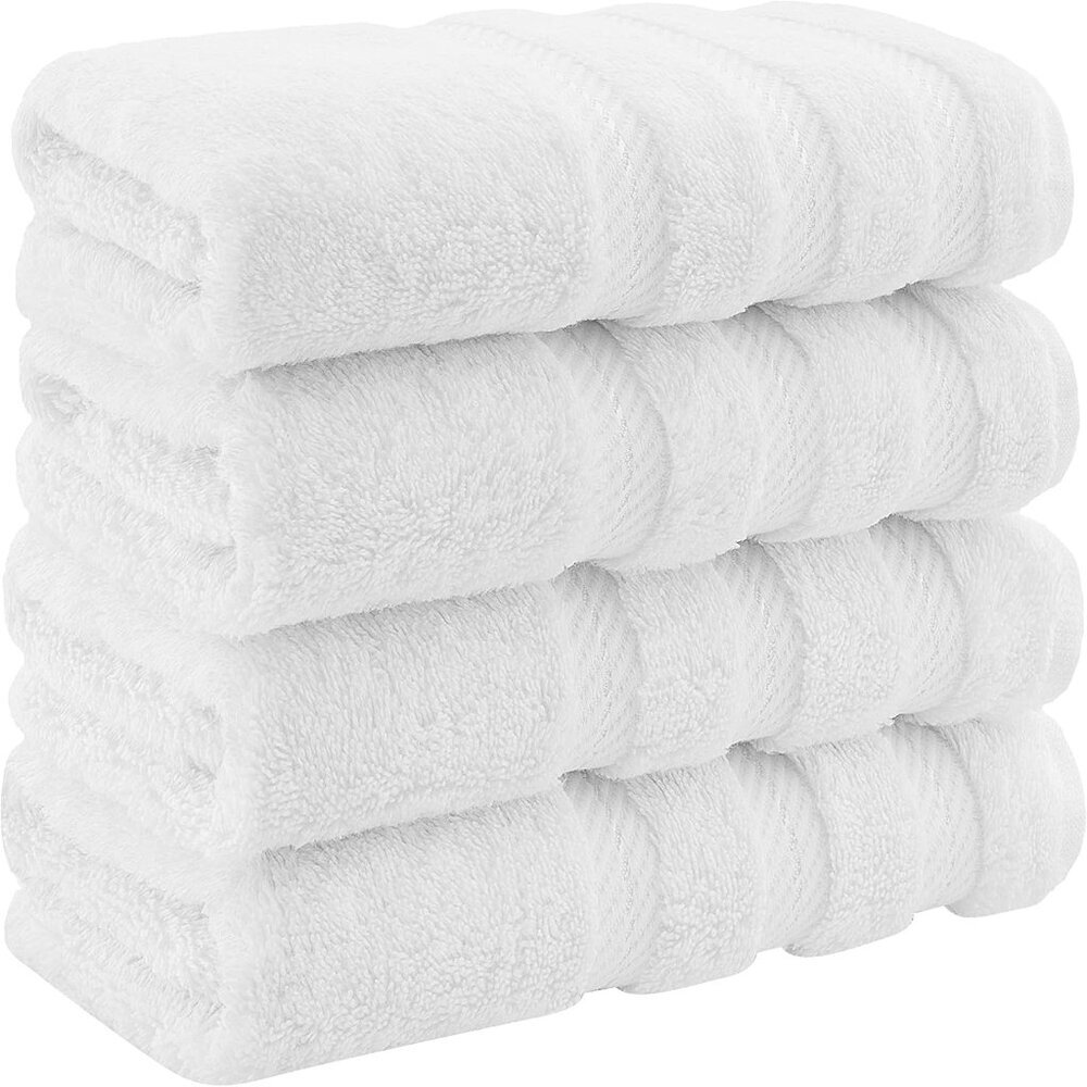 Luxury Hand Towels for Bathroom, 100% Cotton Turkish 4 Piece Hand Towel Set, 600
